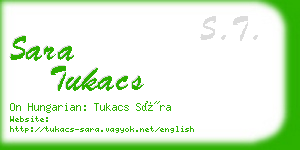 sara tukacs business card